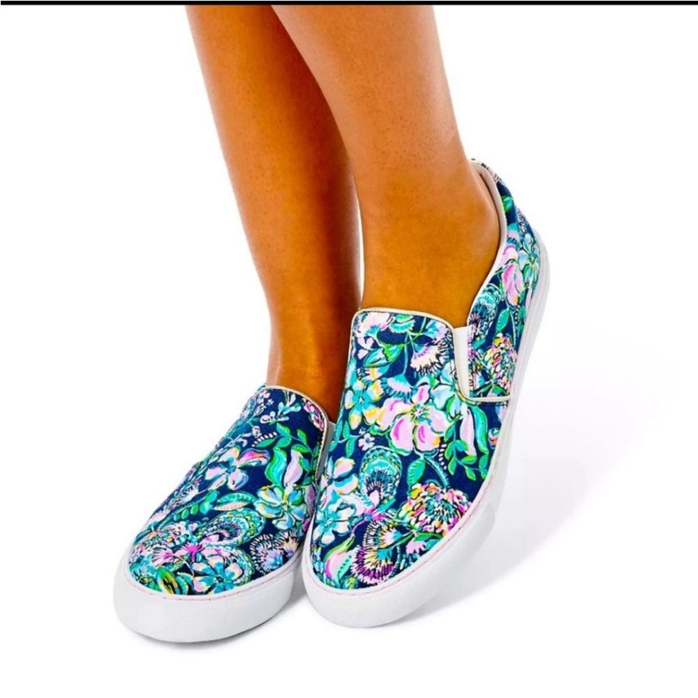 Lilly Pulitzer Floral Slip-On Julie Sneakers, Size 8